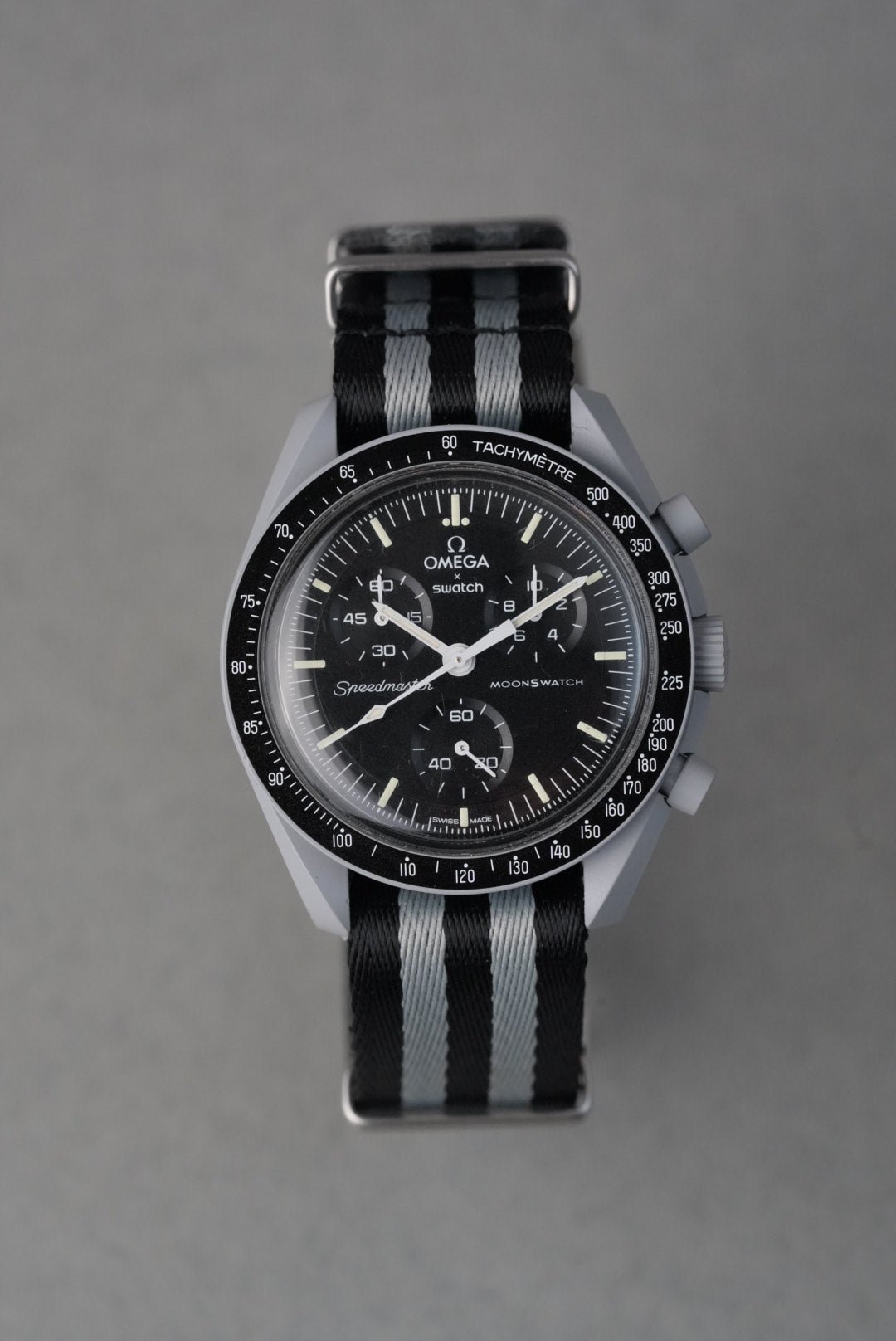 Omega Nato Strap Bond Style Grey Black Watch