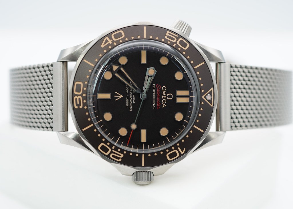 Omega Seamaster No Time To Die Titanium Mesh Bracelet James Bond 007 Tropical Dial