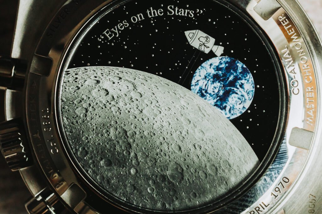 Omega Speedmaster Snoopy Caseback Animated Earth Moon Snoopy Astronaut Capsule Module