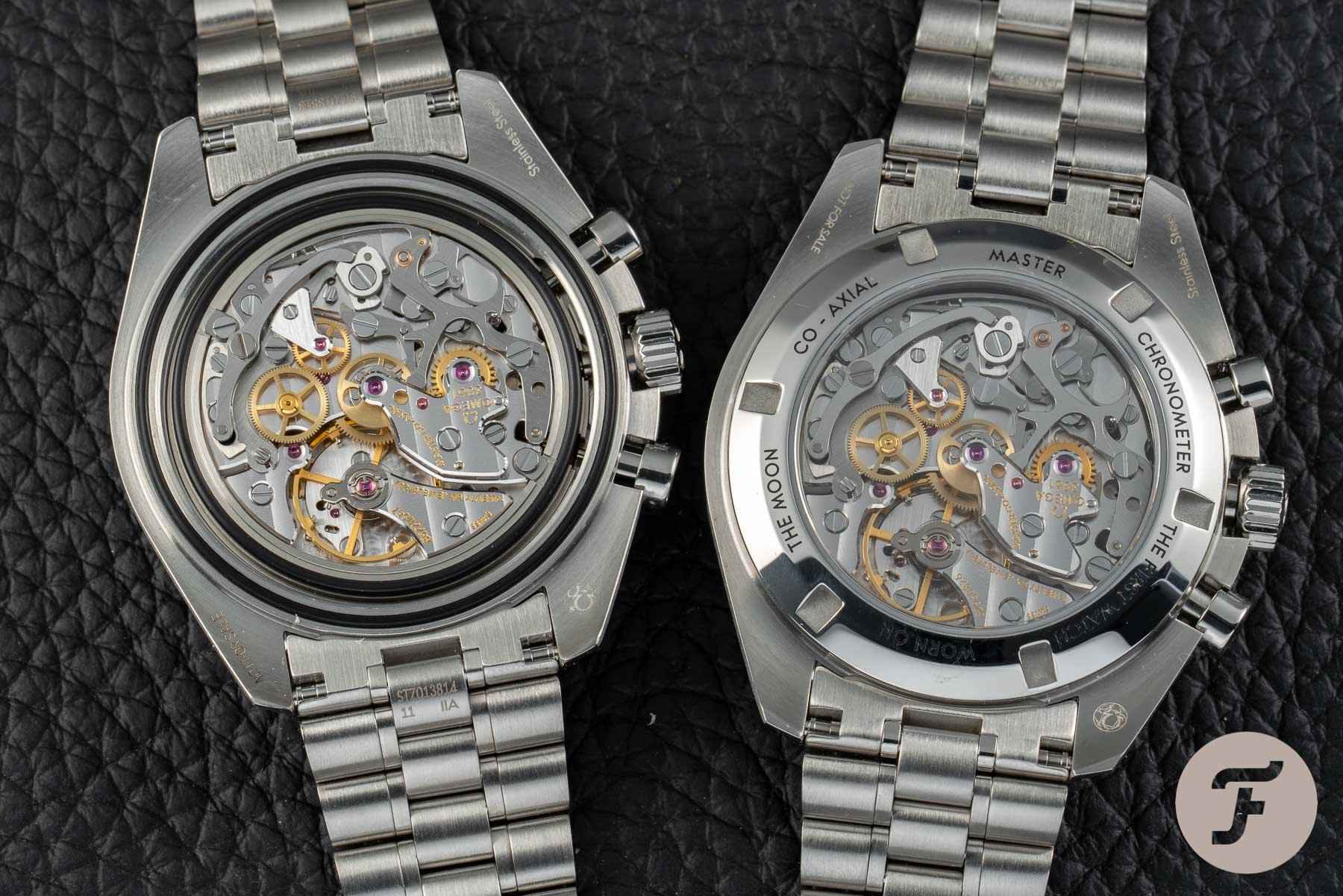 Omega Watch Movement Comparison Caseback Different Calibers Side By Side Detail